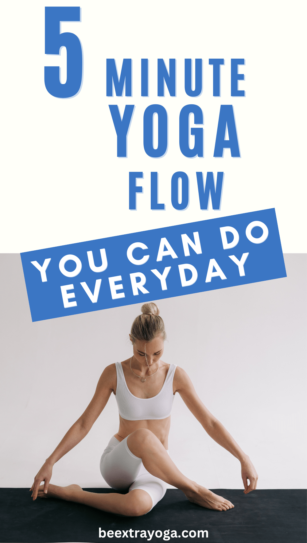 5 minute yoga flow Pinterest pin.