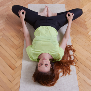 reclined goddess pose, supta baddha konasana