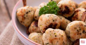 Anti-inflammatory chicken thigh meatballs in a bowl.