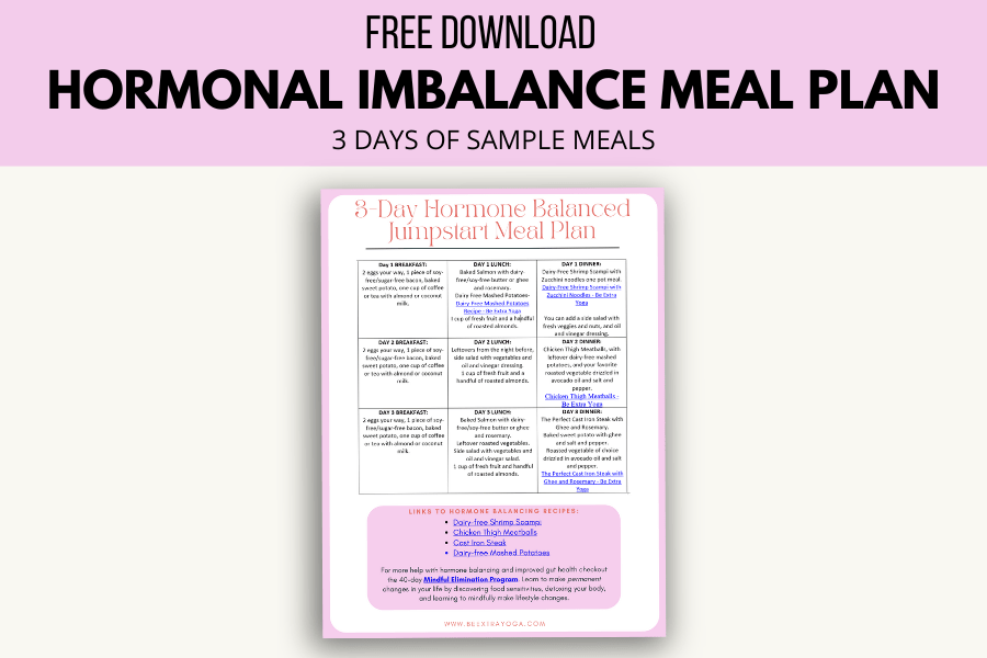 Hormonal imbalance meal plan mockup.
