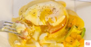 Eggs and pork with veggies - great hormone balancing superfoods.