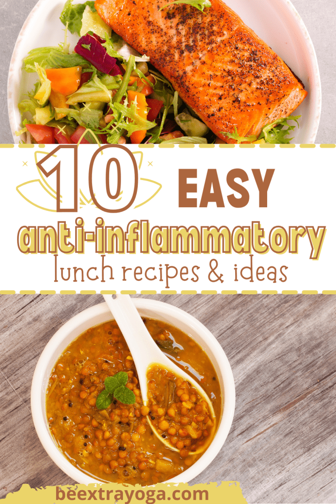 Easy anti-inflammatory lunch recipes and ideas Pinterest pin.