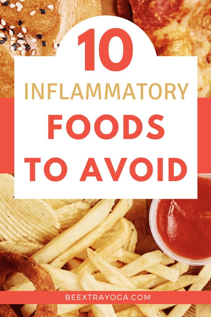 Inflammatory foods to avoid Pinterest pin.