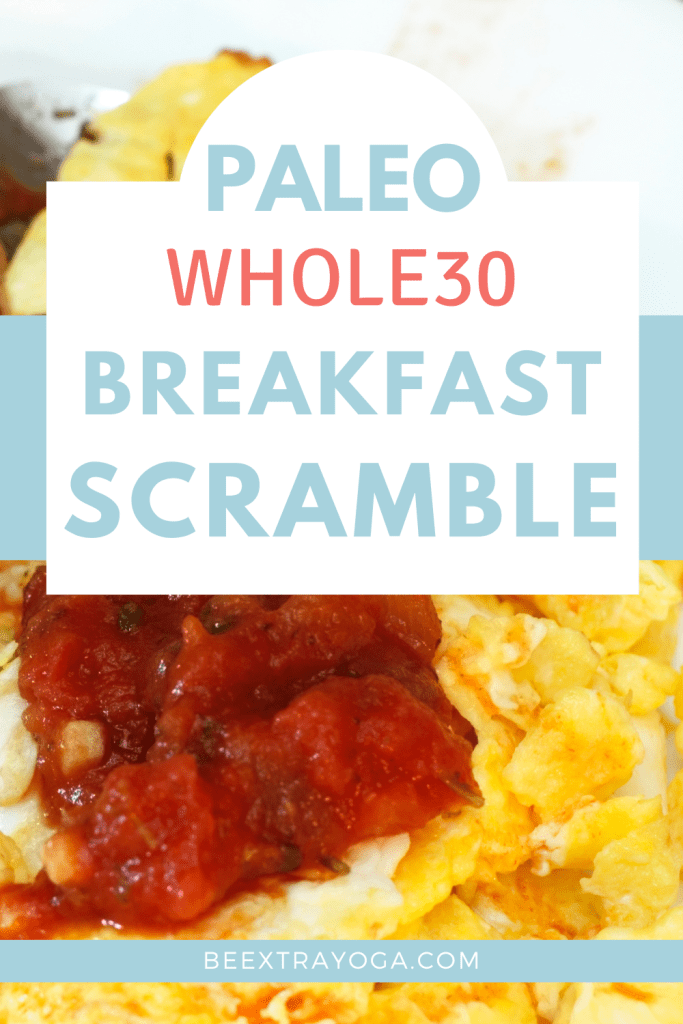 Paleo Whole30 breakfast scramble Pinterest pin.