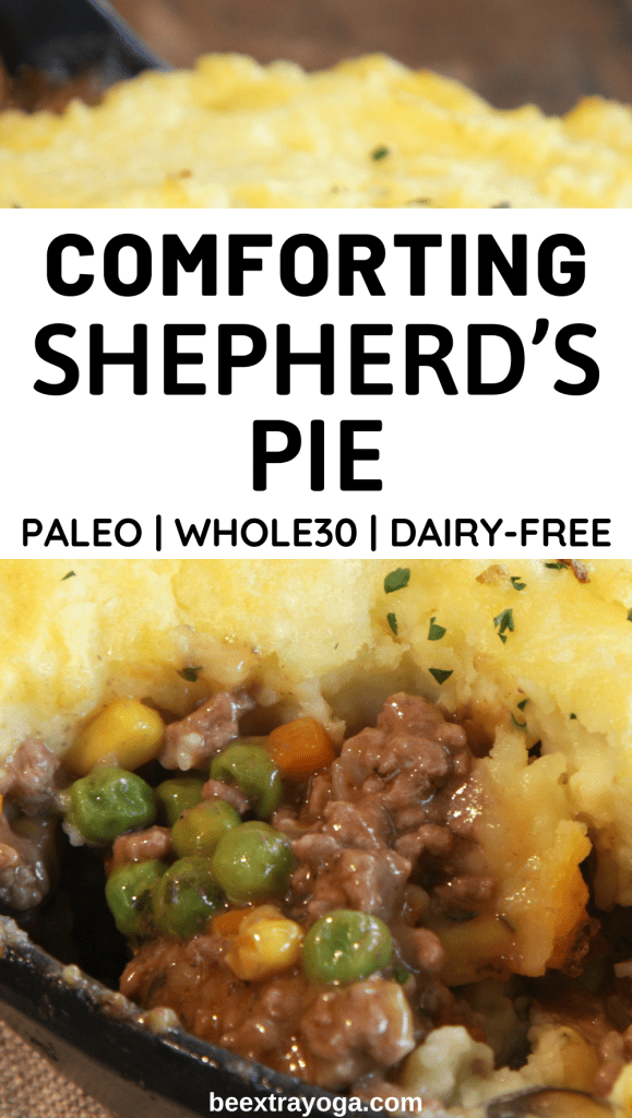 Comforting Shepherd's Pie paleo, Whole30, dairy-free Pinterest pin.