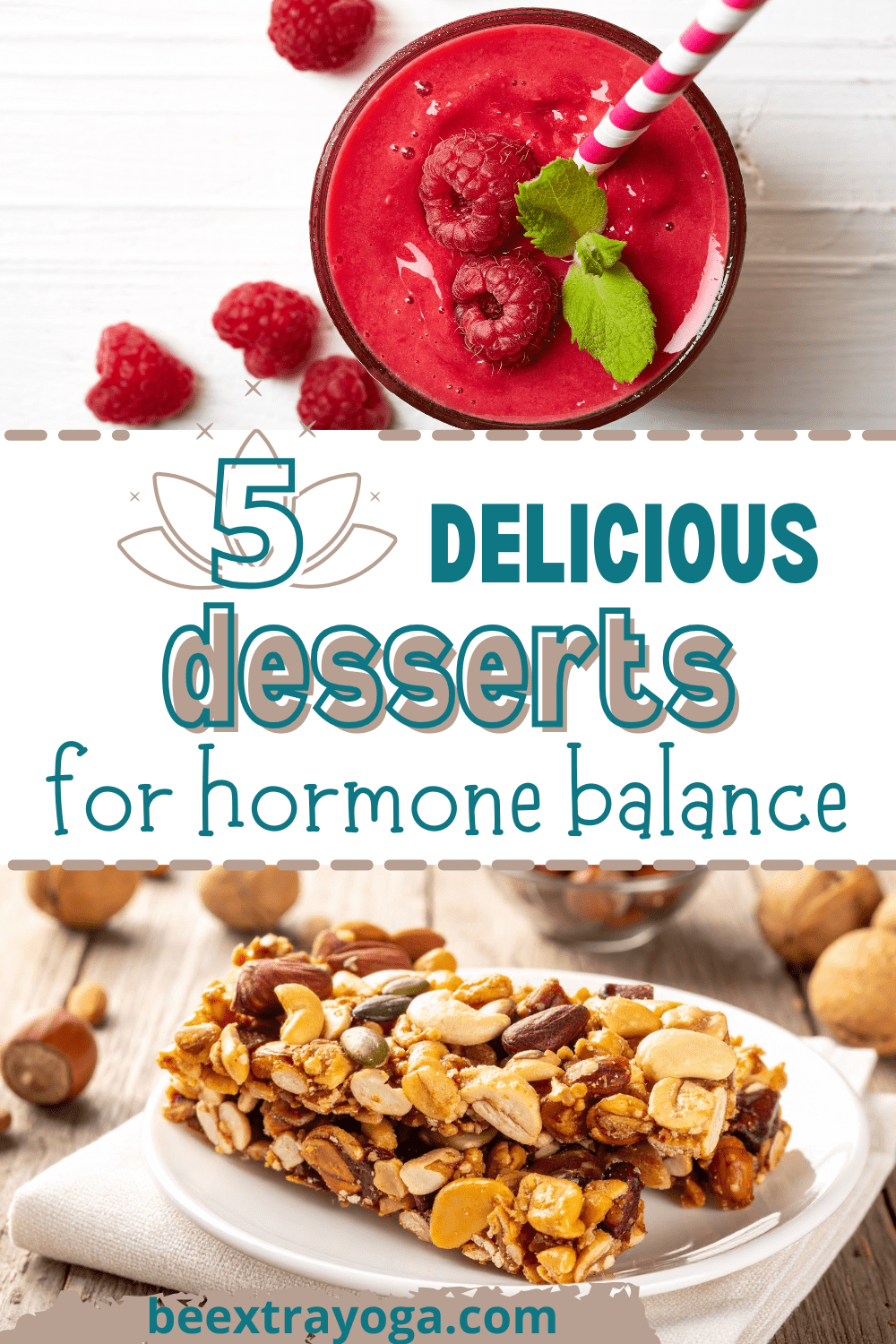 Delicious desserts for hormone balance Pinterest pin.