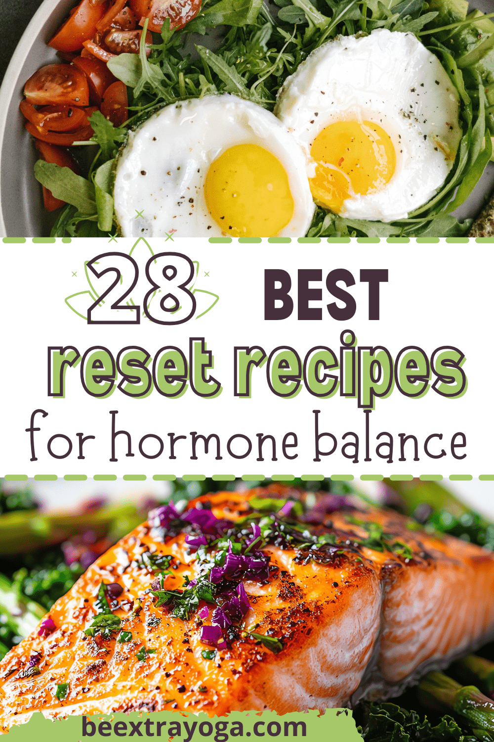 Best reset recipes for hormone balance Pinterest pin.